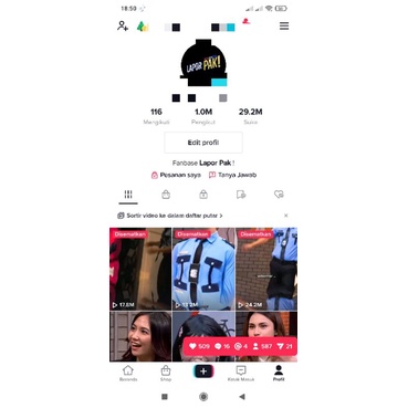 AKUN TIKTOK 1M FOLLOWER AKTIF INDO REAL HUMAN KONTEN FYP