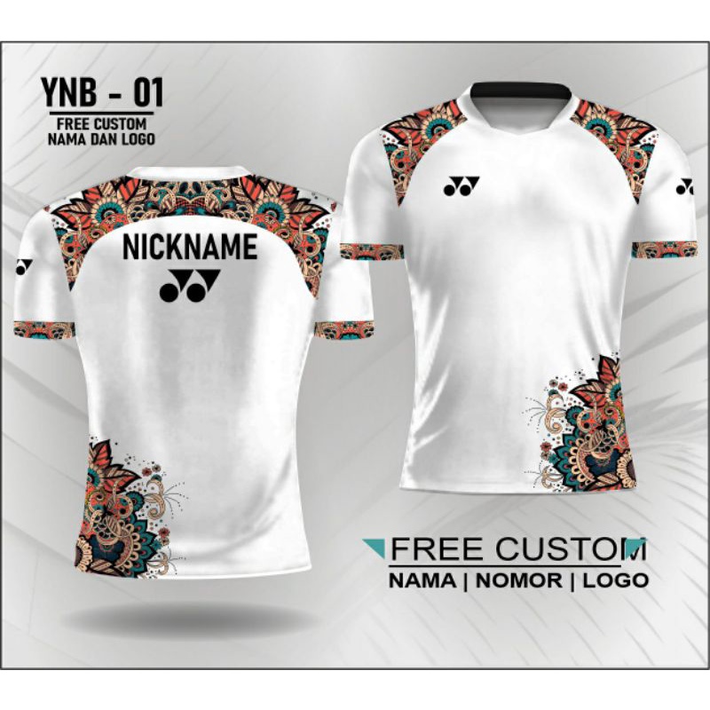 Jersey badminton batik kaos Yonex batik baju olahraga bulutangkis dewasa free custom