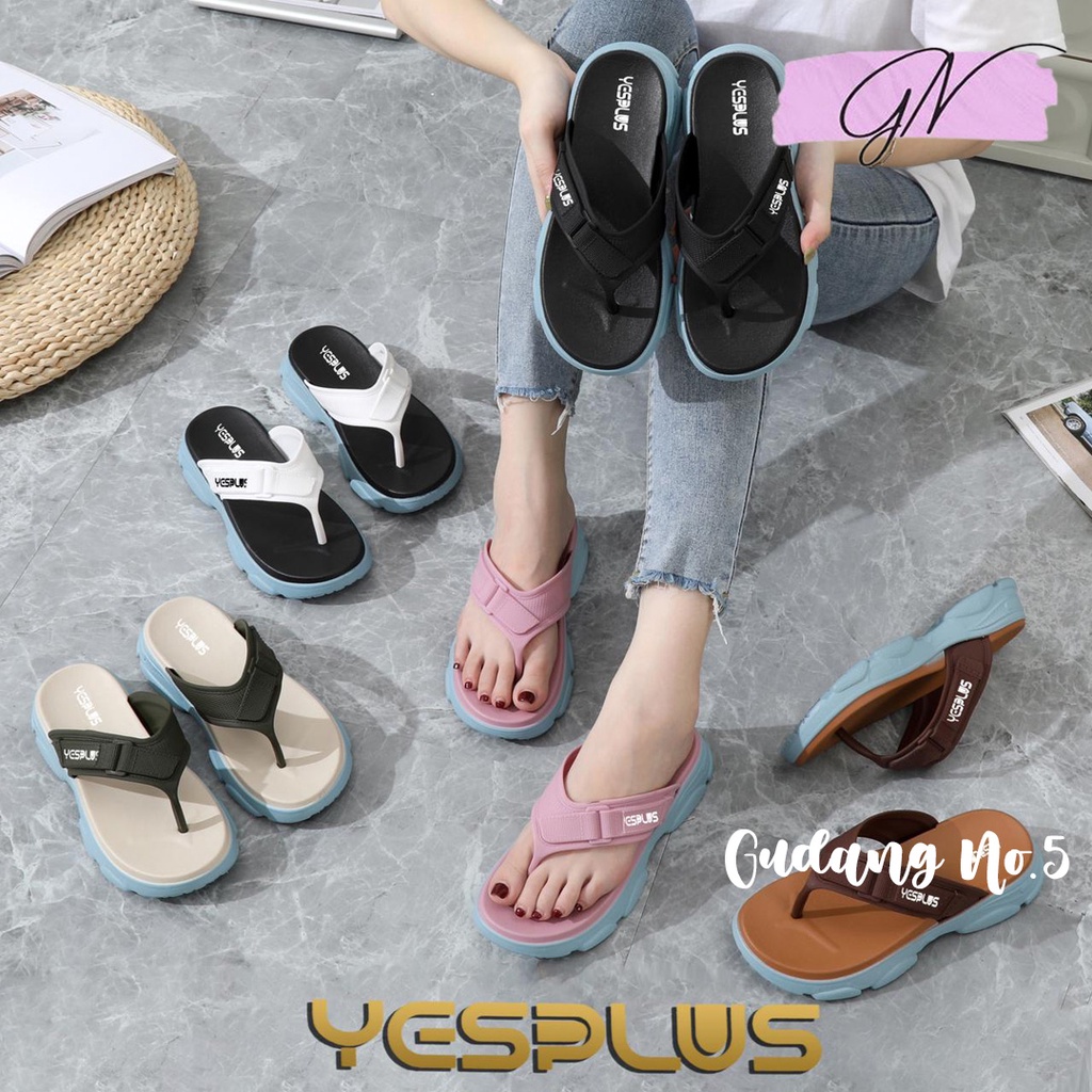 GN-2226 Sandal Jepit Wedges Wanita Fashion Import Yesplus PCU