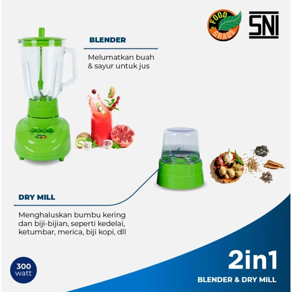 Blender Miyako BL-151 GF ( 2 in 1 ) Blender Kaca 1,5L