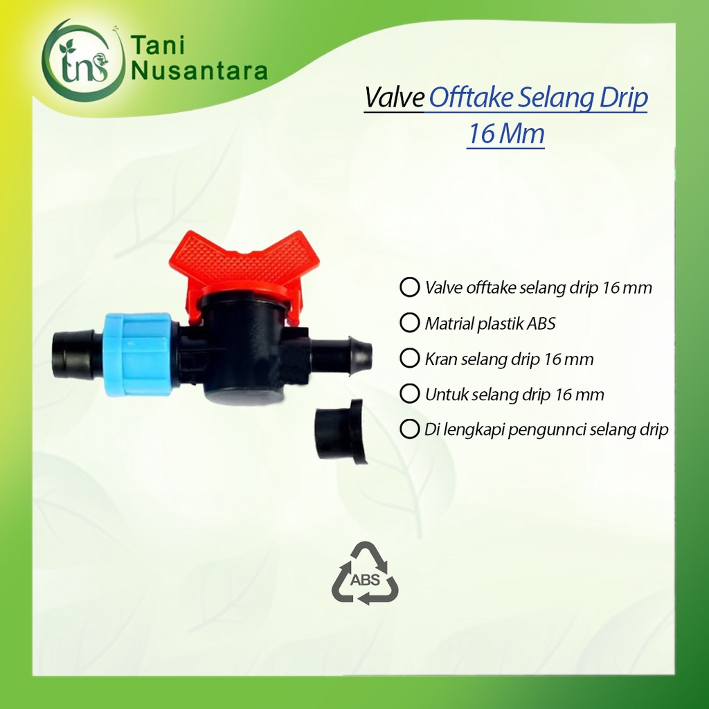 Valve Offtake Karet Selang Drip Selang Irigasi 16Mm Hidroponik
