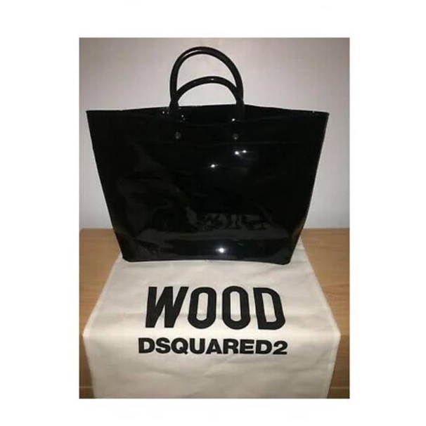 ORIGINAL WOOD DSQUARED2 TOTE BAG BLACK / TOTE BAG WOOD DSQUARED2 BLACK