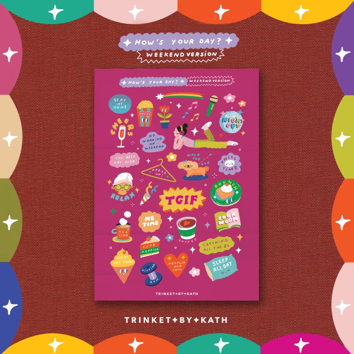 

✨NEW✨ - Journal Sticker / Jurnal Stiker Planner HWD - Trinket by Kath - Weekend Series