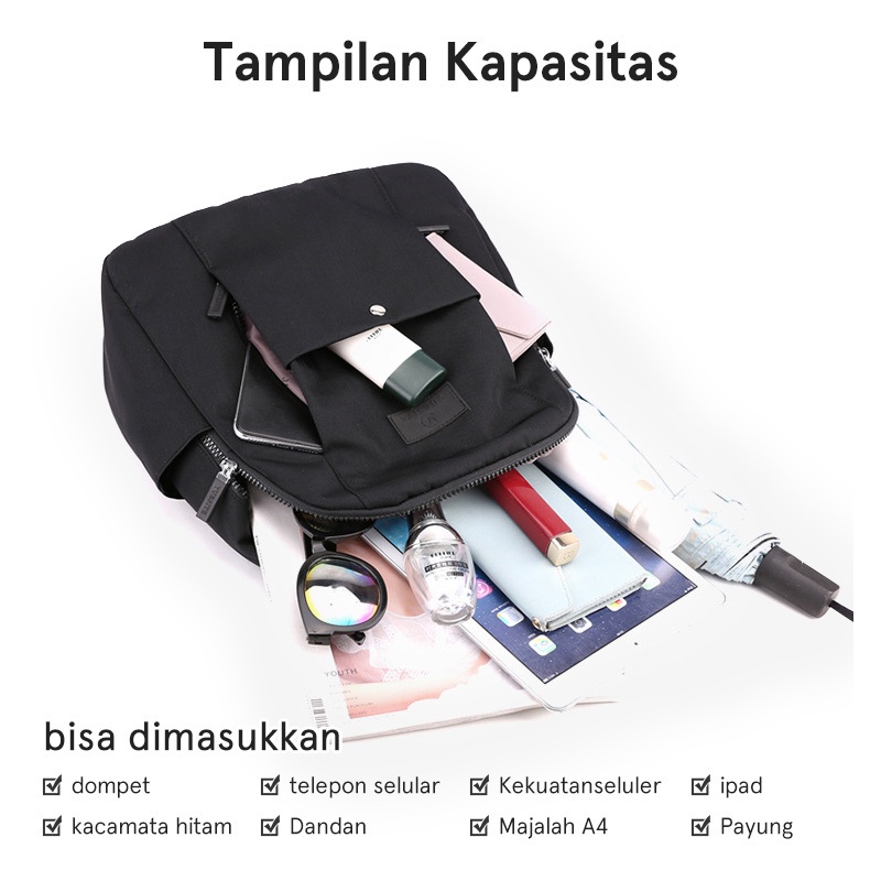 COLORFUL FOX 0491 Tas Ransel Wanita Backpack Wanita Remaja Tas Anti Air WATCHKITE BAEOS laptop 14 inci