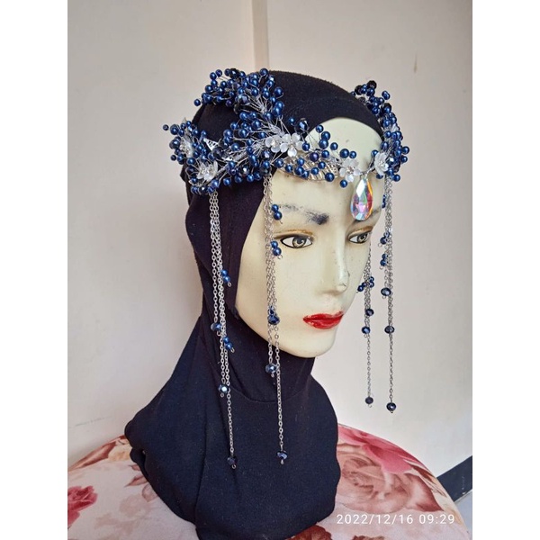 hiasan kpala pengantin / mutiara /juntai / hiasan kening mutiara juntai