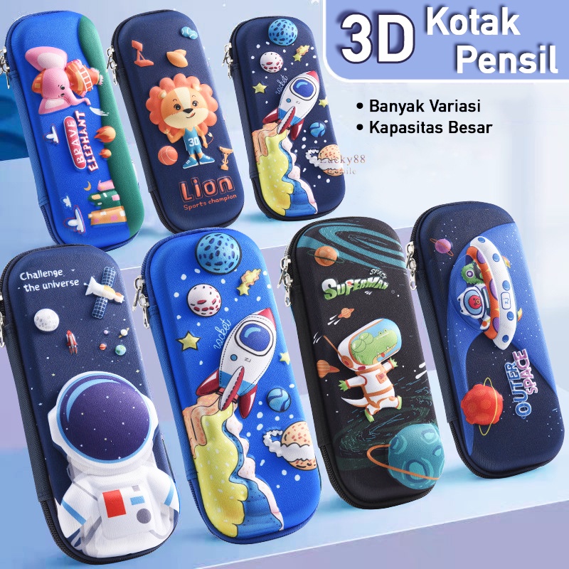 

Kotak Pencil Box 3D Tempat Pensil Bahan EVA Gambar Timbul Pensil Warna Smiggle Motif Unicorn Rabbit Astronot Dinosaurus Sekolah Dasar Taman Kanak Playgroup Pre-K K1 K2 Kindergarten