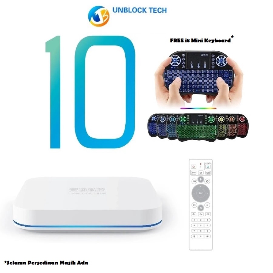 Android 12 TV Box - UNBLOCK TECH UBOX 10 PRO MAX RAM 4GB ROM 64GB