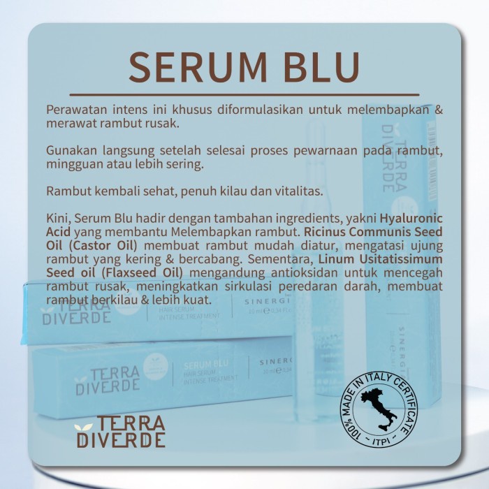 TERRA DIVERDE SERUM BLU HAIR SERUM 10 ML