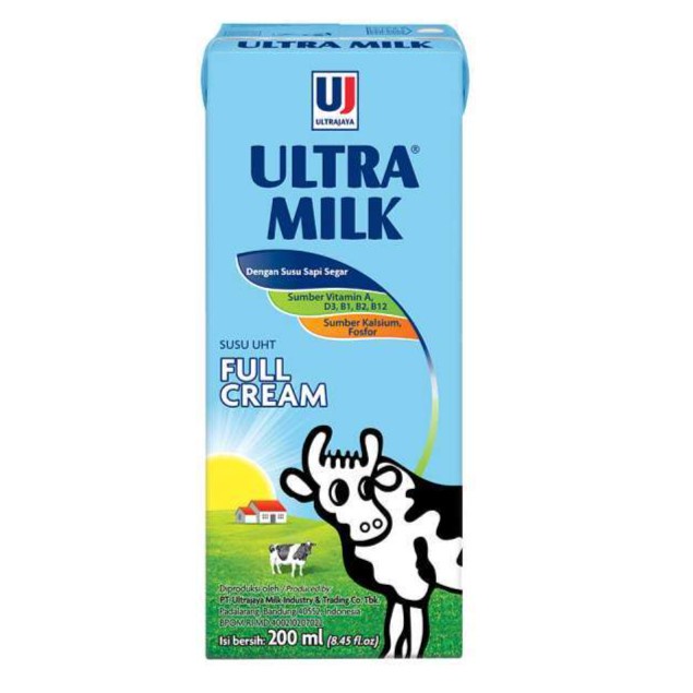 

(BISA COD) Susu Ultra Milk UHT 200ml per karton isi 24pcs - Full Cream