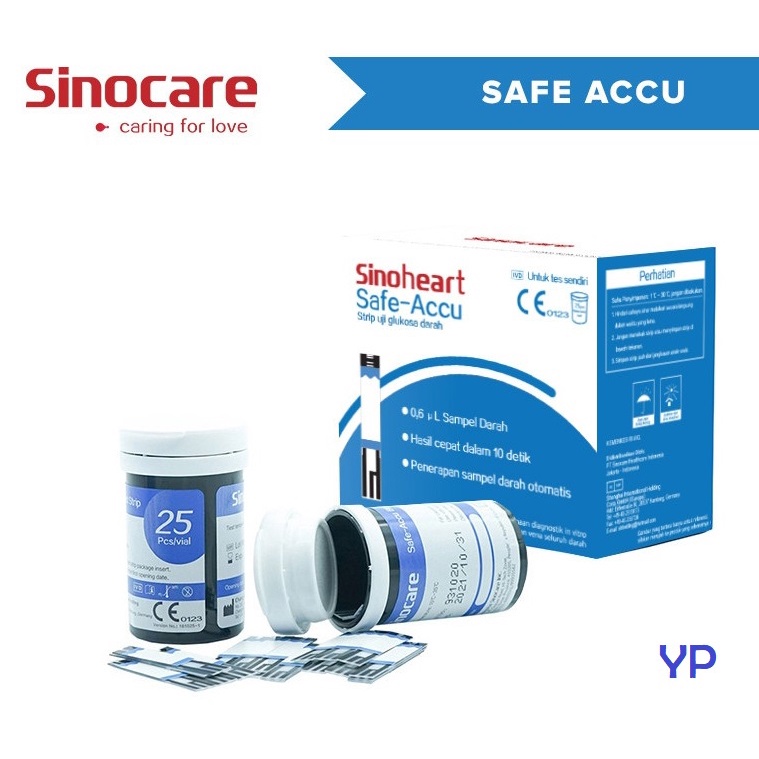 Strip Gula Darah Sinocare Sinoheart Safe-Accu / Strip Glukosa Safe Accu