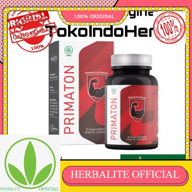 100% ORIGINAL ( Terlaris ) PRIMATON KUAT STAMINA DAN TAHAN LAMA 100% HERBAL ALAMI - HALAL + BPOM