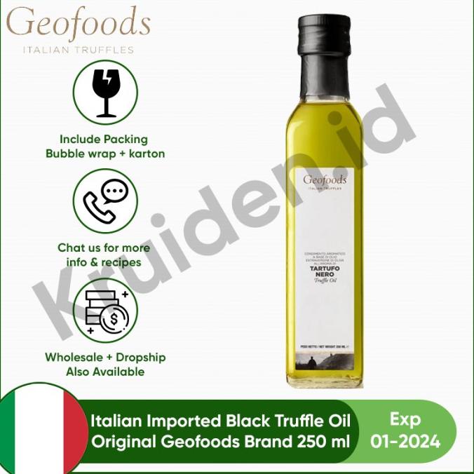

Premium Black Truffle Oil 250 ml Geofoods imported Italy Tartufo Nero