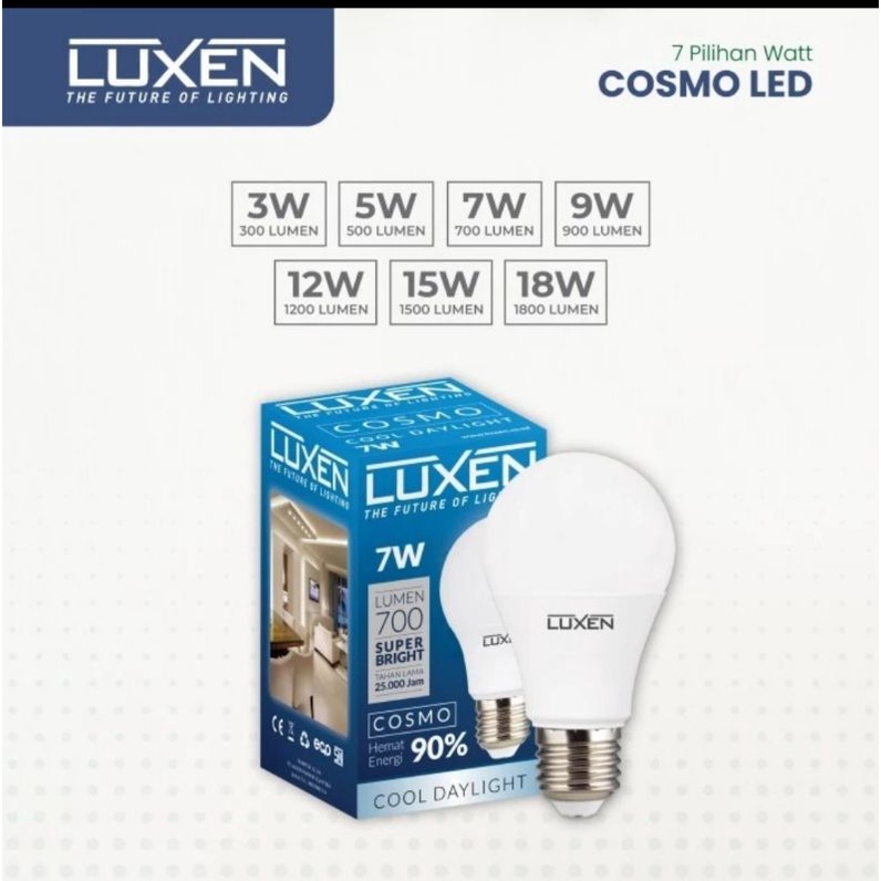 Lampu LED Bulb LUXEN COSMO 9W/9 watt E27 bergaransi