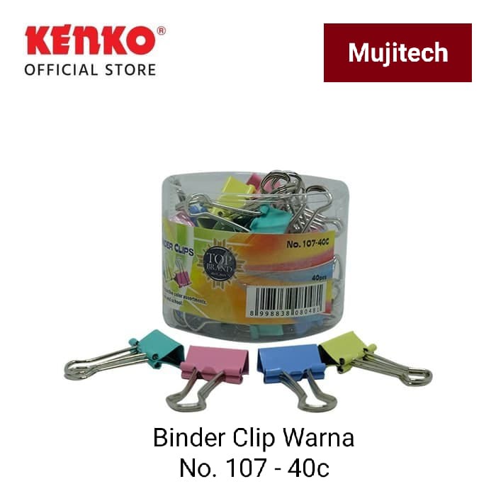 

1 DRUM KENKO BINDER CLIP COLOR 107 40c WARNA