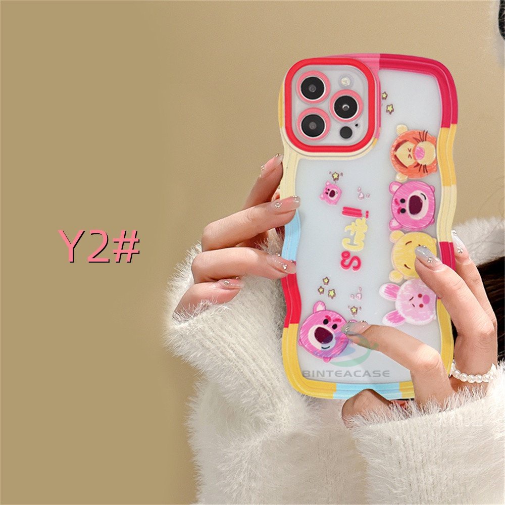 Realme 10c30 C31 C33 C35 C21Y C25Y RealmeC11 C25 C17 C15 C12 Realme 8i 7i 5 5i 6i 7 Pro Kartun Mickey Minnie Dan Winnie the Pooh Tepi Melengkung Casing Handphone TPU Binteacase