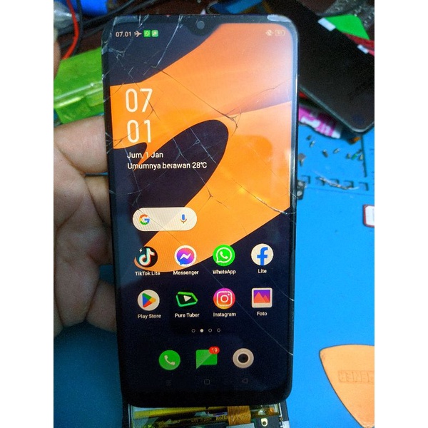 lcd oppo A1k original Cabutan copotan