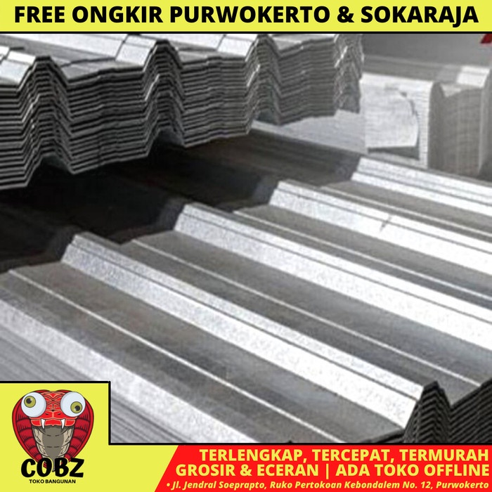 0.3 MM X 75 CM X 7 M / NM SENG SPANDEK ATAP GALVALUM GELOMBANG BESAR