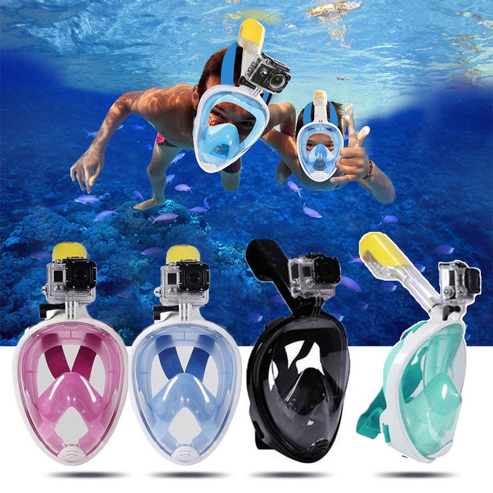 SNORKELING FULL FACE SNORKLING DIVING MASK KACAMATA RENANG SCUBA / SNORKELING FULL FACE SNORKLING