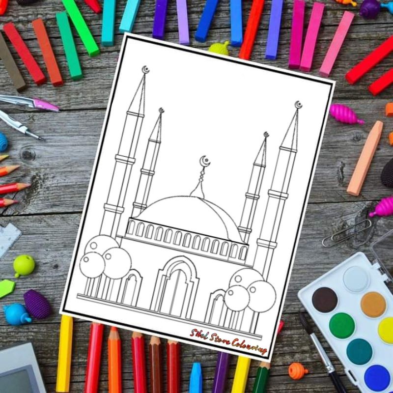 

Kertas Mewarnai Gambar Anak Tema Mesjid 01 / Kertas Gambar (10 Lembar Gambar)