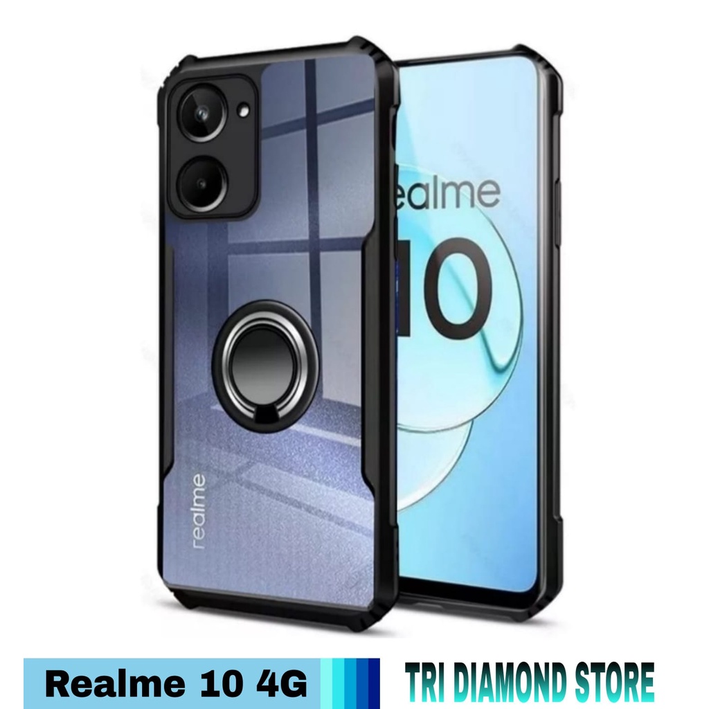 Case REALME 10 4G 2022 shockproof super excellent RINGK - REALME 10 4G, Hitam