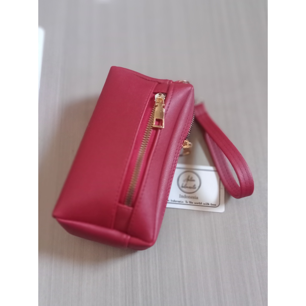 dompet genggam wanita untuk tempat coin atau handphone bahan kulit sintetis lokal #dompet #dompetcoin #dompetwanita