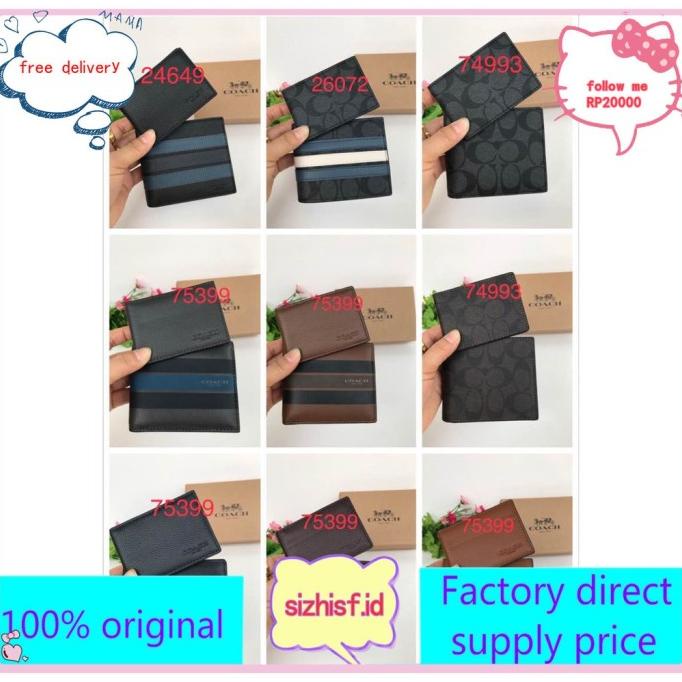 COACH 26072 MEN S SHORT WALLET WALLET WITH BLACK EXQUISITE GIFT BOX WI WF4645ER