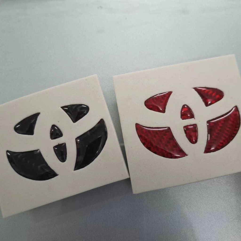1x Stiker Lencana Emblem Mobil Auto Serat Karbon Untuk Toyota Corolla Camry Yaris Rav4 Prado CHR TRD VIOS
