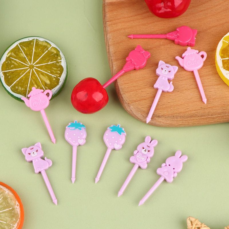 Foodpick Sweet Party isi 10pcs Food Pick Bento Tusukan Hiasan Kue Bekal Anak