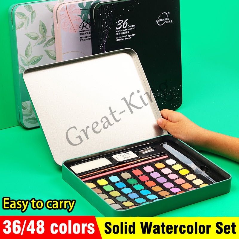 

36/48 Cat Air Watercolor Set - Set Alat Cat Air (Termasuk Kuas Dan Kertas Gambar) SF6