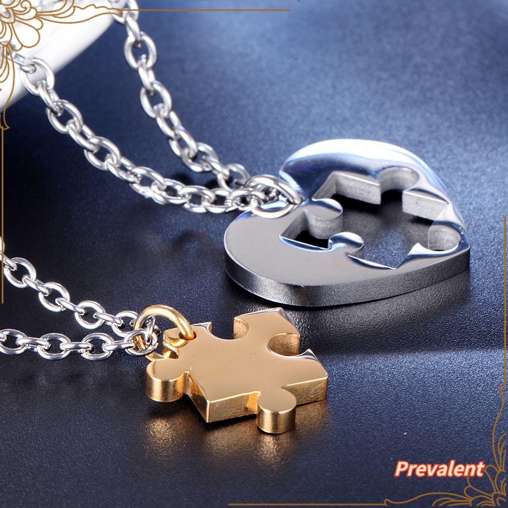 Preva Kalung Perhiasan Kreatif Anti Karat Puzzle Berbentuk Hati