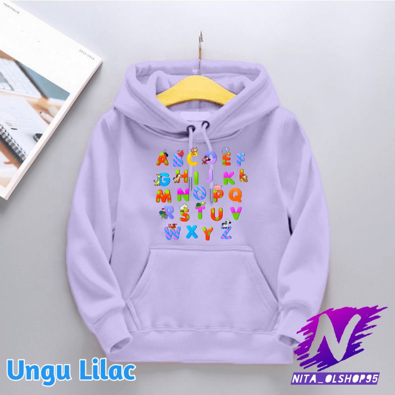 hoodie anak alphabet jaket huruf anak lucu