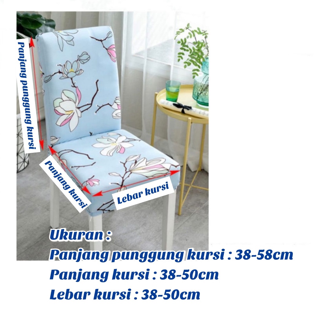 GM063 - Chair Cover Shabby / Penutup Alas Sarung Kursi Elastis Scretch Tebal Motif Abstrak