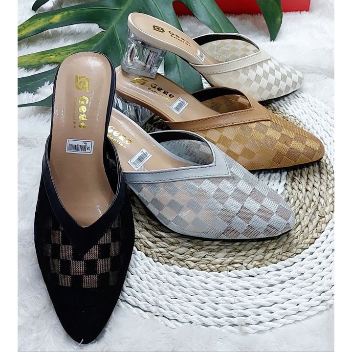 Sandal Jala Kotak Hak Kaca 5cm