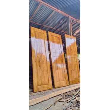 Pintu plus kusen kayu jati  finishing plitur