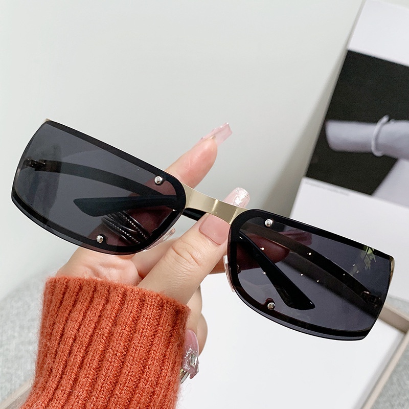 2023fashion Aesthetic Shades Sunglasses Untuk Wanita/Pria Kacamata Tanpa Bingkai Eyeglasses Colour