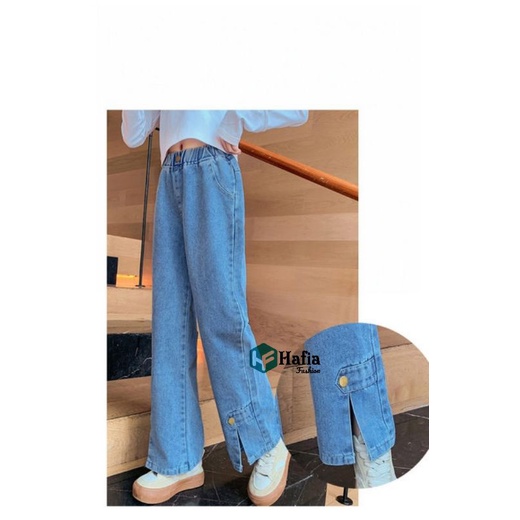 Celana Kulot Jeans Anak Perempuan Usia 7-13 Tahun