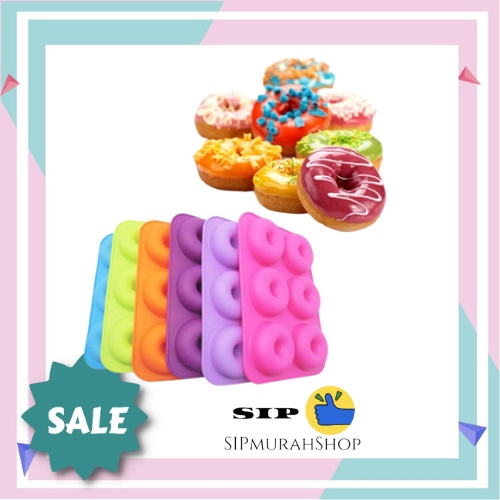 Cetakan Silikon Kue Puding Jelly Bolu Cake Donat 6 Lubang / Cetakan Kue, Jelly, coklat, puding, es batu berbahan silicone food grade.