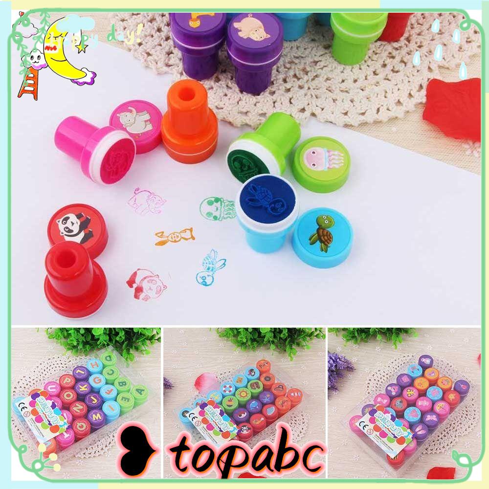 Mainan Stempel TOP Menarik Anak Scrapbooking DIY Untuk Notebook Bentuk Hewan/Huruf