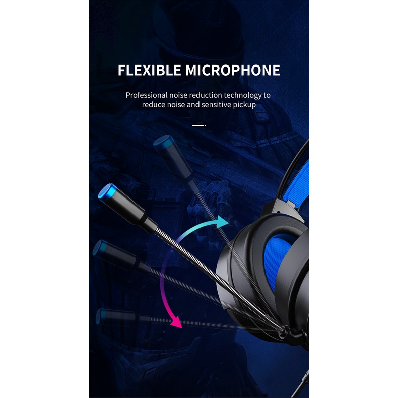 Sicibel Upgrade Versi G60 USB 7.1 Suara Surround Headphone Gaming Headset Kabel LED Peredam Kebisingan Dengan Mikrofon Untuk PC Laptop Komputer