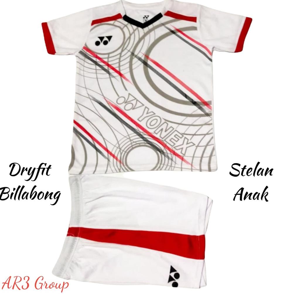 Baju stelan olahraga anak usia SD SMP baju badminton baju bulutangkis baju volly baju olahraga motif