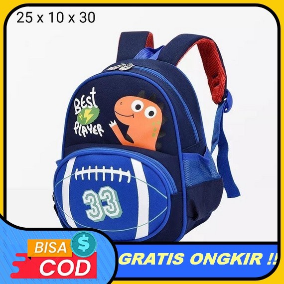 (Bisa Cod) Tas Ransel Sekolah Anak Laki/Perempuan Sd/Tk/Paud Motif Kartun Import - Snoopy Merah Rans