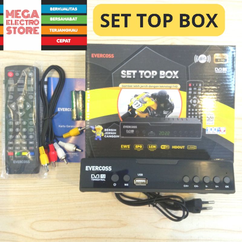 Jual Set Top Box Evercoss Mega Box DVB T2 Shopee Indonesia