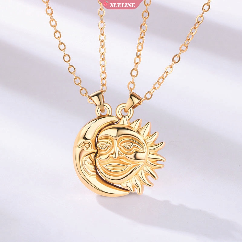 Fashion Tren Baru Matahari Bulan Pasangan Kalung Sepasang Magnet Pria Dan Wanita Sederhana Hadiah Hari Valentine [ZXL]