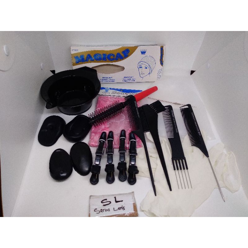 1 set perlengkapa salon perlengkapan catok peralatan salon peralatan barber