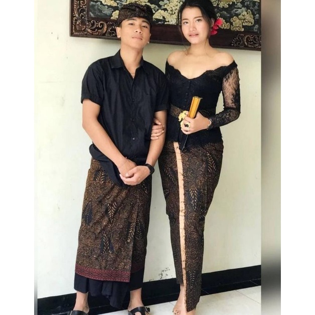 SET COUPLE KAMEN SAPUT UDENG BATIK PRINT | SAPUT BATIK PREMIUM | PAKAIAN ADAT BALI