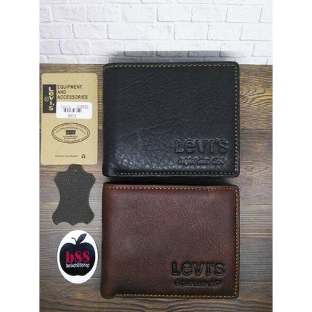 Seller❁ Dompet Kulit Pria Import Levis 801 Polos Lipat Original Genuine Leather DompetPria Dompetkul