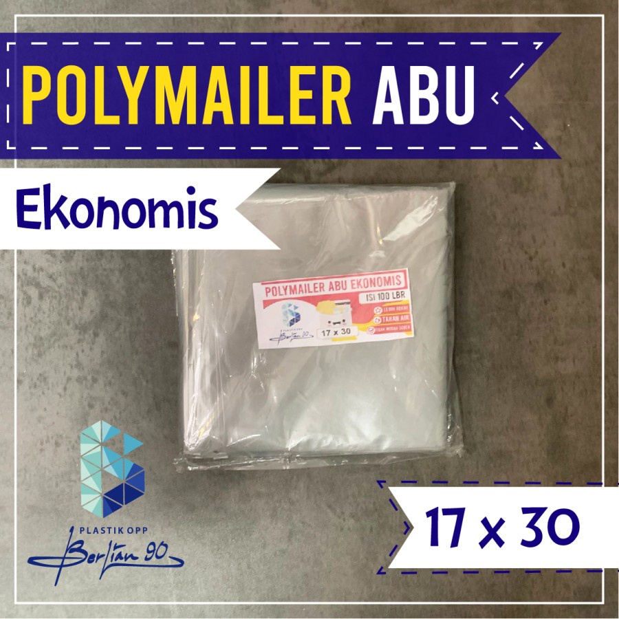 Plastik Polymailer Abu Ekonomis 17x30 Kantong Plastik Packing Polymailer Online Shop Amplop Plastik 