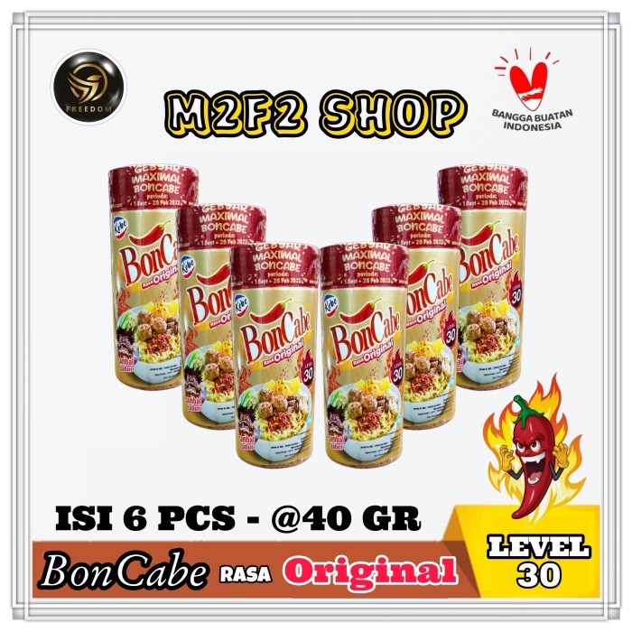 

BonCabe Level 30 Sambal Tabur Original Botol - 40 gr (Kemasan 6 Pcs)