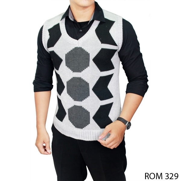 Casual Mens Vests Rajut Krem – ROM 468