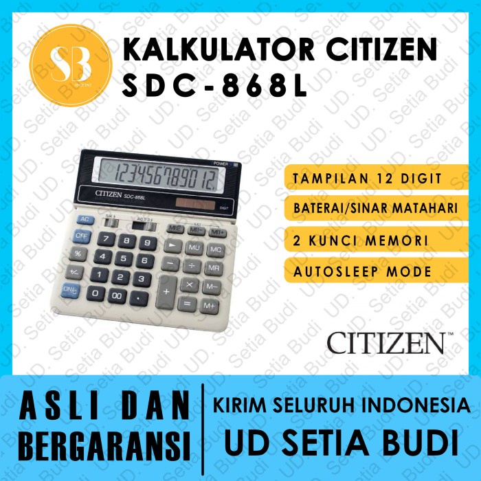 

HEMAT Kalkulator Citizen SDC-868L Asli dan Bergaransi